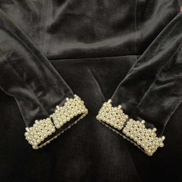 Nadine Merabi Audrina Long Sleeve Velvet Mini Dress - Picture 7 of 9